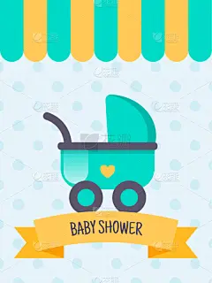 贺卡,垂直画幅,互联网,可爱的,庆生会,婴儿车,男孩,圣伯纳犬,请柬