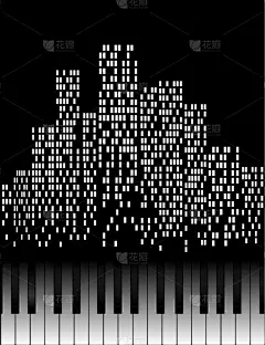 音乐,城市,白色,象牙,夜晚,图像,乌木,矢量,艺术品,窗户