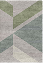 现代简约绿灰色几何拼色图案地毯贴图