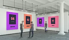 【1275期】渐变紫展厅展会海报样机 (2)