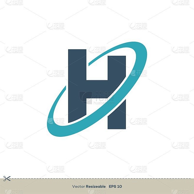 H字母标志模板插图设计。向量EPS 10...