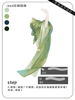 五步画古风汉服飘逸衣袖丨ps procreate绘画