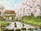 #求是爱绘画#一张车票，一条漫长的隧道，一片飘动的麦田，一场又一场的旅程。by 插画师松本忠