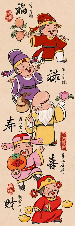 福禄寿喜财五路财神财神爷_1_丫丫_来自小红书网页版