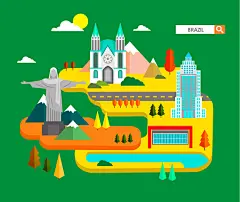 卡通世界国外城市知名建筑地标旅游休闲度假插画海报设计素材K275-淘宝网
