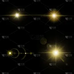 黄色梦幻光影光点光效元素