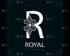 大写字母r魔幻风格。现代的标志。创造性的标志。书刊设计会徽、品牌、名片、瑜伽中心、餐厅、精品、酒店。