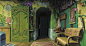 This may contain: the princess and the frog is standing in front of an open door to their room