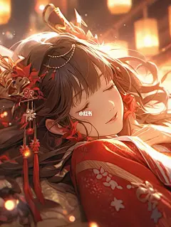 睡懒觉的汉服少女，含咒语