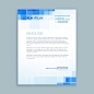 Creative letterhead with blue shapes