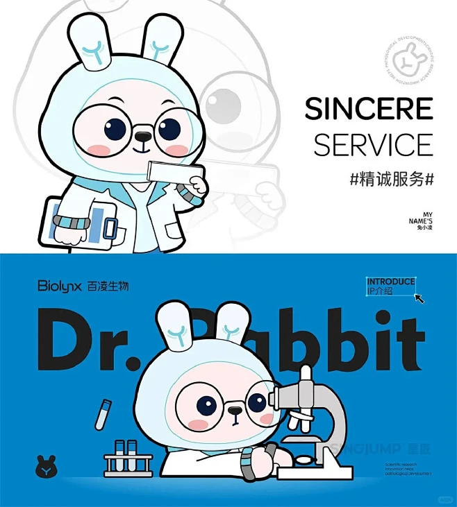 科技风兔子IP博士形象设计