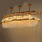 客厅水晶灯餐厅方形新款现代设计师灯具大气奢华金色中式水晶吊灯