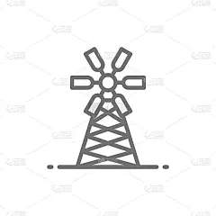 磨坊，风车，农行标志。