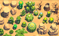 3D 3d modeling art assets blender cactus game palm Render Tree 