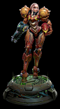 Samus Aran, Trevor Carr : Here's my take on the original leading lady from Metroid.  It's been a passion project of mine for a very long time and I've learned so much working on it.  I've been in love with the series since I was a kid and I'm so excited t