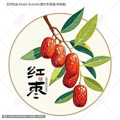 原创红枣插画设计元素