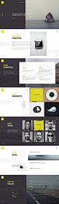 网页设计#版式设计#WEB设计#黑白灰黄