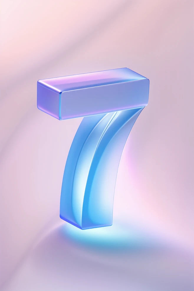 3d渐变玻璃质感周年庆数字7元素
