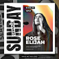 Premium PSD | Praise and worship church service flyer social media post