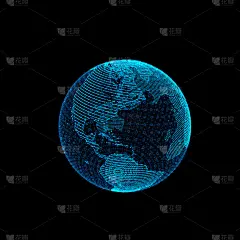 行星地球上的网络和数据交换概念。