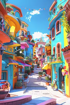 C4D电商城市街道场景虚拟空间设计