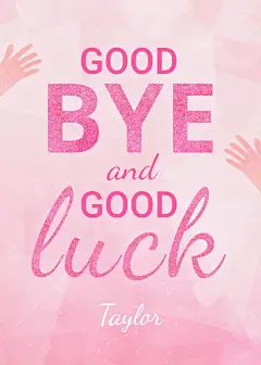 Simple Painting Hand Pink Text Good Luck Card