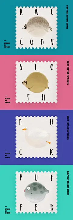 可爱 手绘 插画 动物 小胖子 包装设计 illstration design