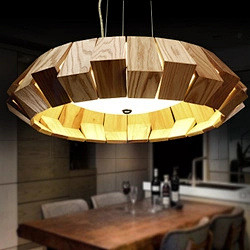 创意个性吊灯实木头艺术吊灯卧室灯书房设计...
