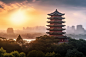 南昌地标江西滕王阁旅游景点风景摄影图