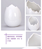可爱清新的小蛋壳设计给人一种耳目一新的感觉~~创意个性半蛋形锯齿小号白色陶瓷花瓶