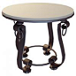 现代时尚流行白色烤漆木质圆形茶几黑色铁艺S型圆环桌脚茶桌