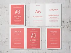 A6精致邀请函贺卡模型/折页样机A6 Portrait Greeting Card Invitation Mockup Set 2-设计口袋