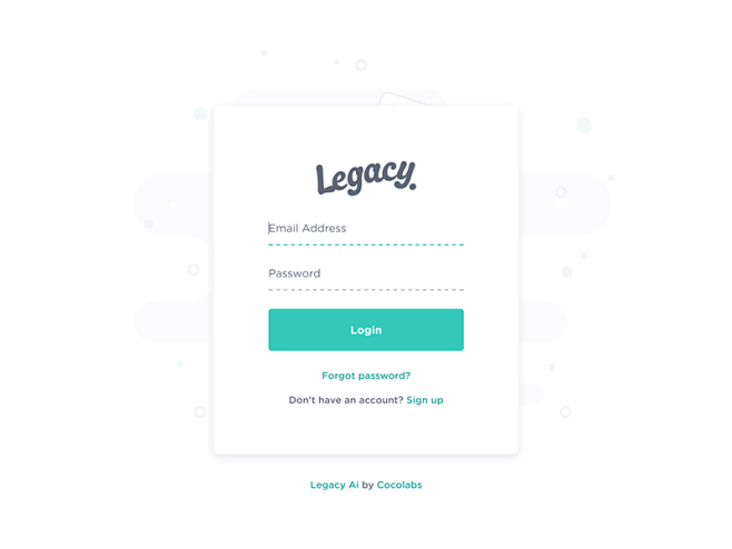 Legacy - Login scree...