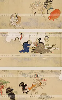百鬼夜行图日本日式和风鬼怪妖怪鬼神古典风俗临摹参考设计素材