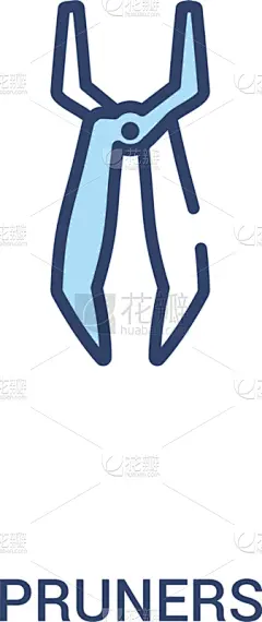 修枝夹,概念,计算机图标,分界线,简单,两只动物,独轮手推车,直的,设备用品,花