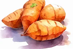 五谷杂粮手绘红薯番薯粗粮食物插画