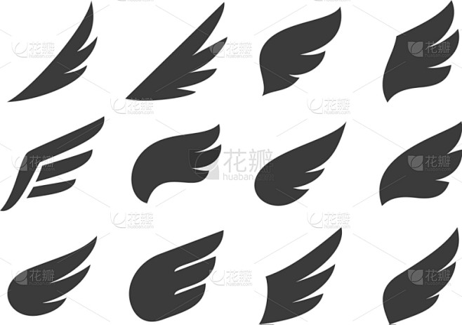 品牌名称,翅膀,分离着色,华丽的,概念,...