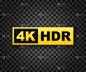 4K超高清符号，高清4K分辨率标志，HDR。矢量插图。