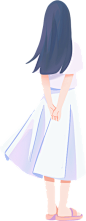 海滩情侣人物完整插画-女生背影