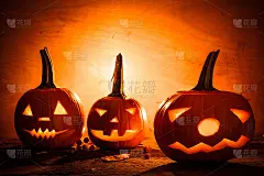 万圣节南瓜灯暗灯怒脸落