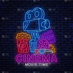 霓虹灯,夜晚,概念,首次公演,爆米花,电影艺术,发光,设计,复古