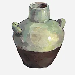 手绘陶瓷罐_新图网 https://ixintu.com 黑色的 浅绿色的 条纹 一个 陶瓷 罐 手绘