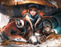 General 3000x2299 fantasy art fantasy girl redhead blue eyes dragon elf ears winter green eyes scarf necklace DeviantArt Sakimichan