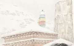 艺术微喷复制画唐坚雪域岁月十四工笔画狗人物画水墨画国画装饰画-淘宝网_2617997489