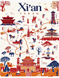 Midjourney｜城市旅行地图之西安 - 小红书