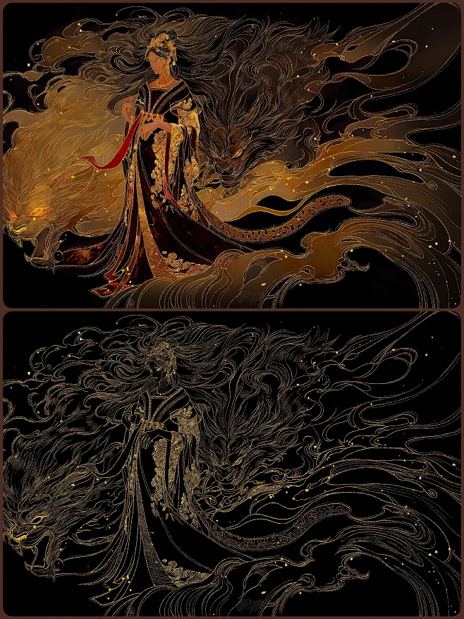 【山海经·西王母】——国潮插画