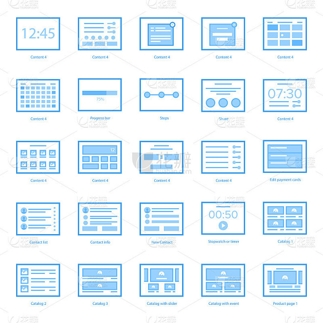 Web Wireframes Icons Collection