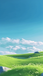 landscape 3d background animated, grass, landscape-focused, sky-blue, hazy, landscape inspirations