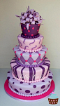 Purple Wonky Wedding Cake by www.jellycake.co.uk, via Flickr