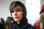 womensweardaily: Backstage at Agnès b. Fall 2012